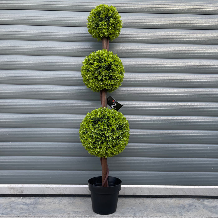 120cm Green Triple Ball Topiary Tree
