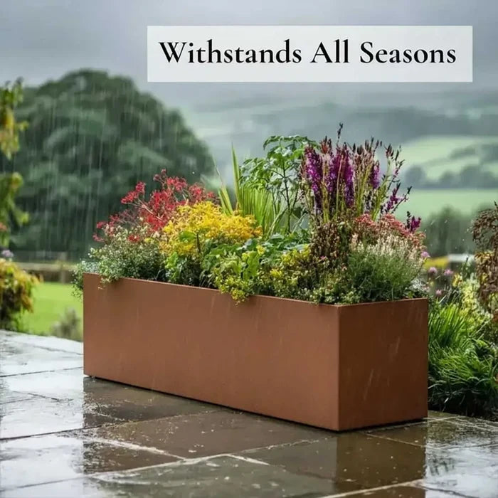 120cm Zinc Galvanised Copper Trough Planter