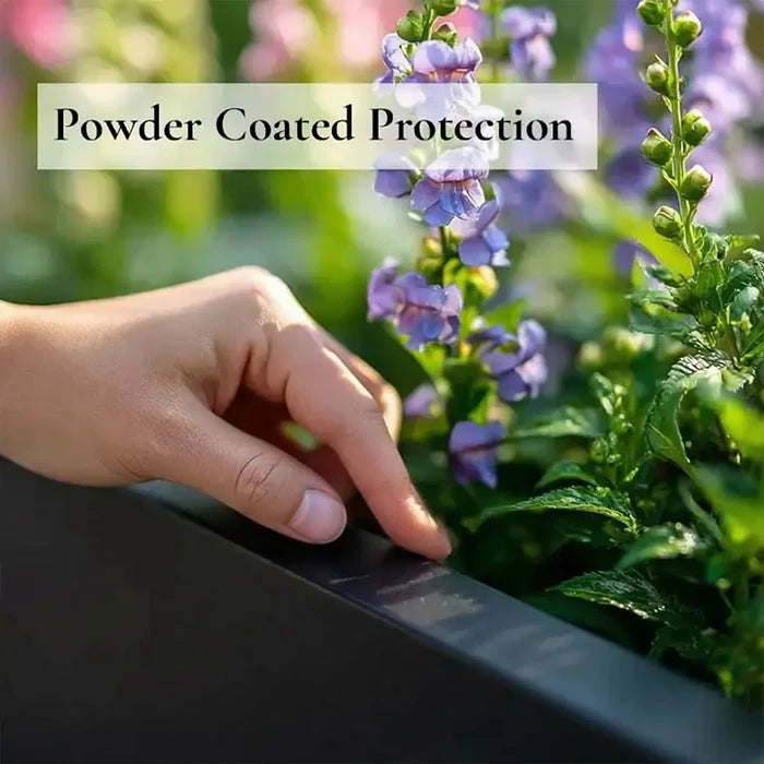 120cm Zinc Galvanised Matte Black Trough Planter