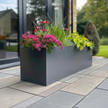 tall trough planter large flower pot grey troughs woven wood