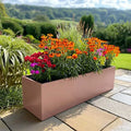 120cm Zinc Galvanised Rose Gold Finish Trough Planter