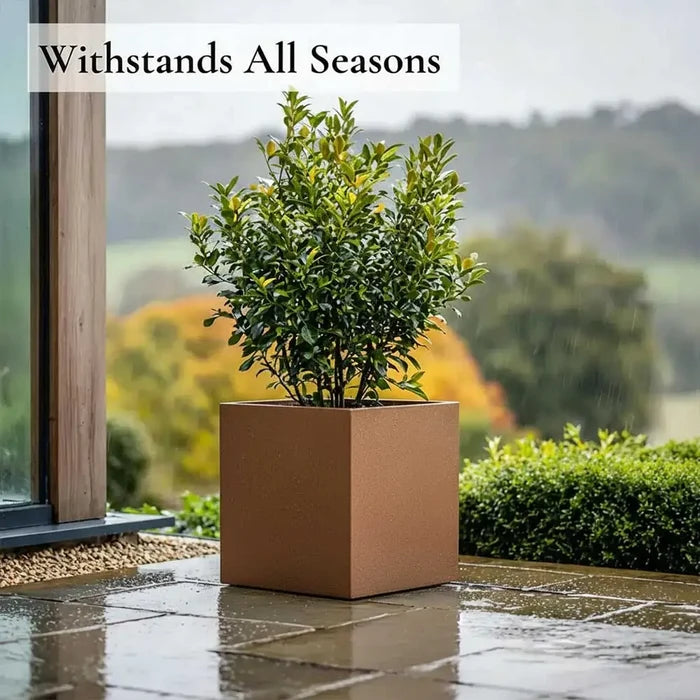 30cm Zinc Galvanised Copper Square Planter