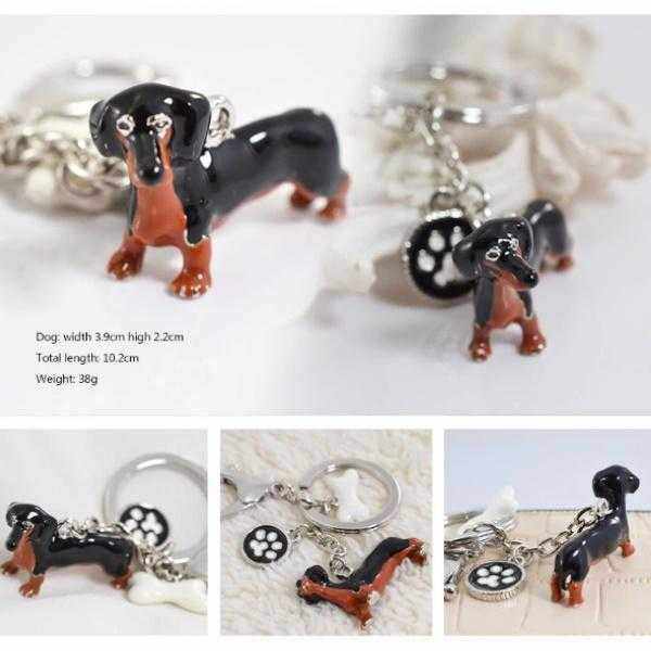 3D Dachshund Key Ring - Key Rings from Sale at DoggyTopia