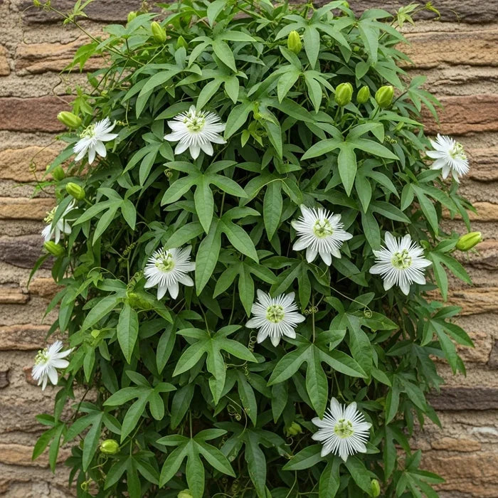 3ft White Passion Flower | Passiflora 'Snow Queen' | 2L Pot