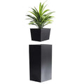 40cm Zinc Galvanised Planter Square Insert in Matte Black