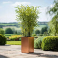 50cm Zinc Galvanised Copper Tall Square Planter
