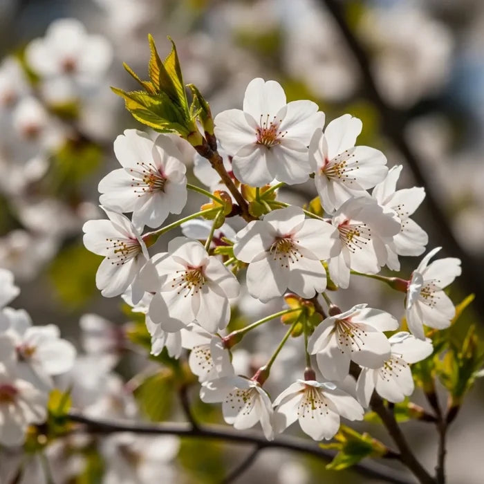5ft White Flowering Cherry Blossom Tree | Prunus 'Snow Goose' | 9L pot