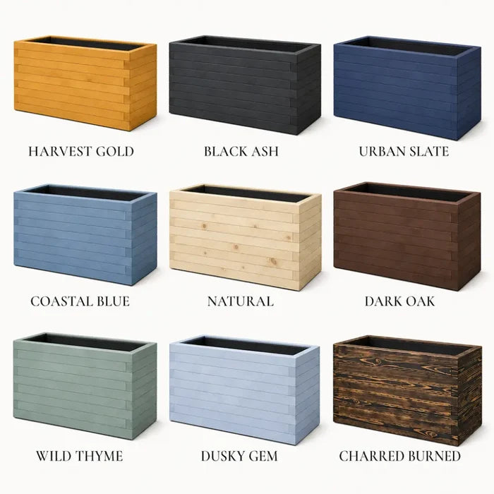 60cm Customisable Wooden Trough Planter