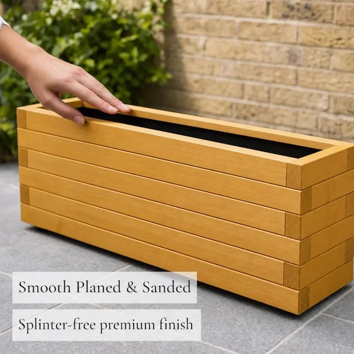 60cm Customisable Wooden Trough Planter