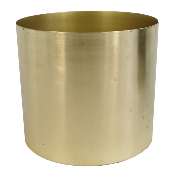 65cm Artificial Large Leaf Bamboo Shrub Plant with Gold Metal Planter