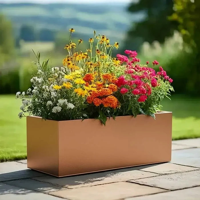 70cm Zinc Galvanised Copper Trough Planter