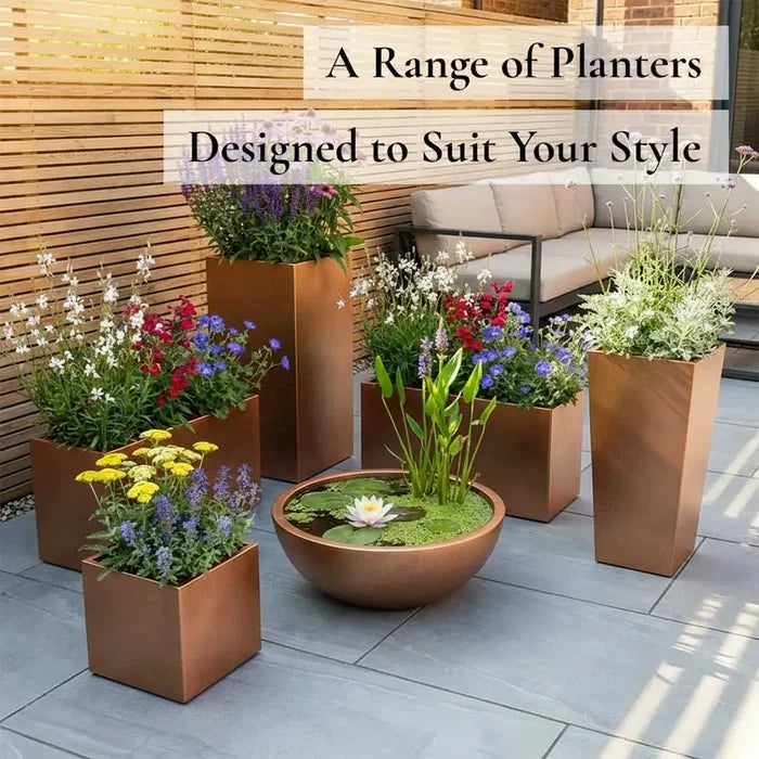 70cm Zinc Galvanised Copper Trough Planter