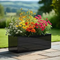 70cm Zinc Galvanised Polished Black Window Box Planter
