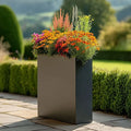 75cm Long Zinc Galvanised Matte Grey 90cm Tall Trough Planter