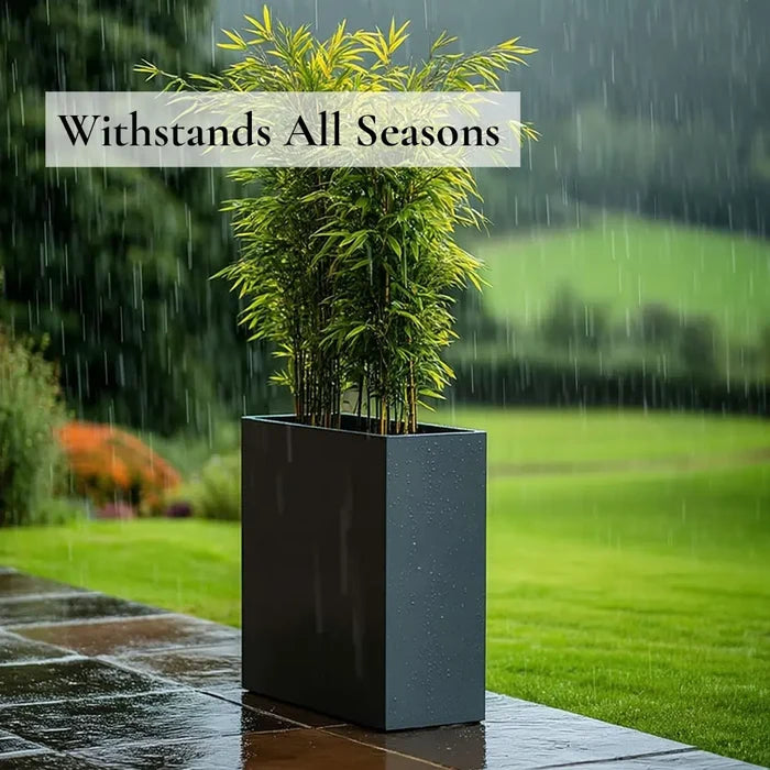 75cm Long Zinc Galvanised Matte Grey 90cm Tall Trough Planter
