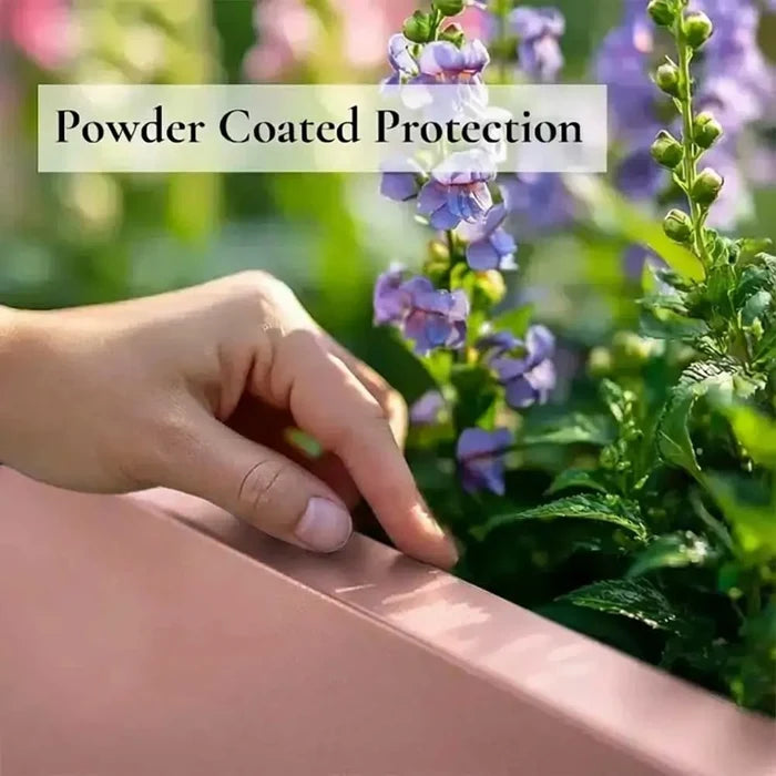 75cm Zinc Galvanised Brushed Rose Gold Copper Finish Tall Square Planter