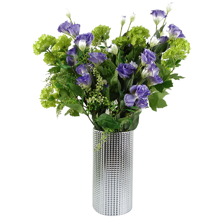 80cm Artificial Purple Wild Rose Stem - 6 Flowers
