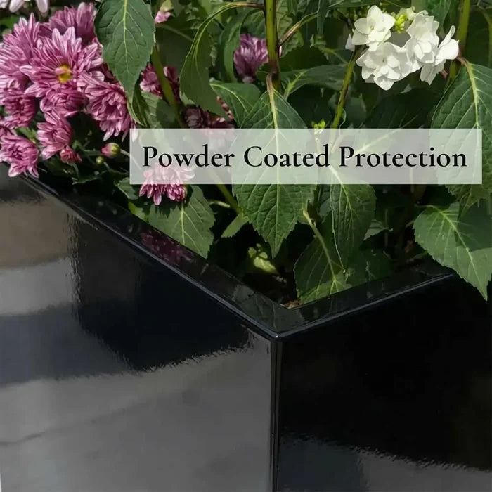 90cm Long Zinc Galvanised Polished Black 60cm Tall Trough Planter