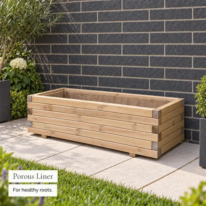 Agen Contemporary Low-Profile Trough Planter (1.0m) — liner
