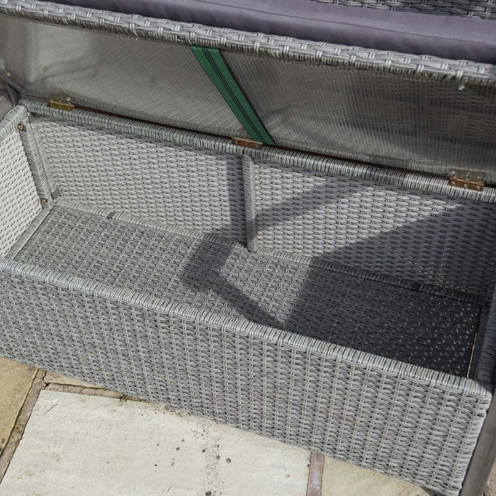 Alderley Rattan Storage Bench - Grey