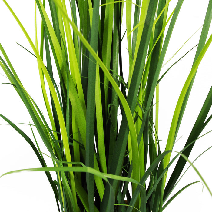 Artificial Grass Plant With Blue Ceramic Planter