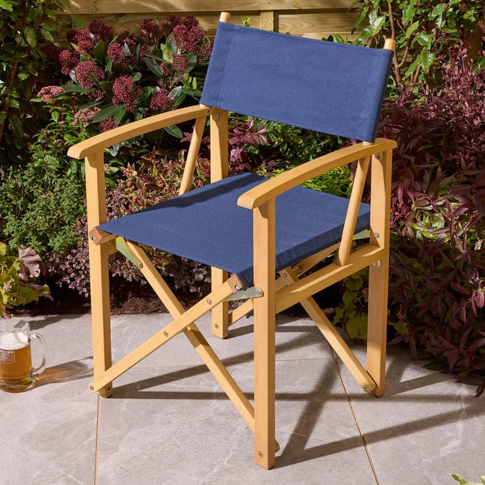 Ascot Folding Director's Chair - Midnight Blue