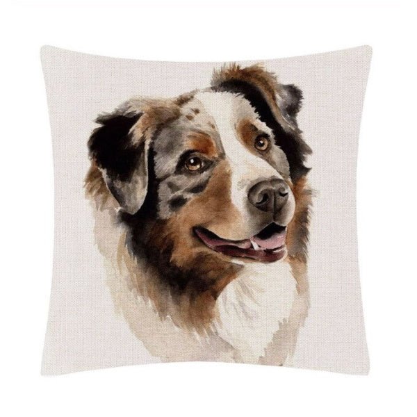 Australian Shepherd Face Throw Cushion - Cushions from Sale at DoggyTopia