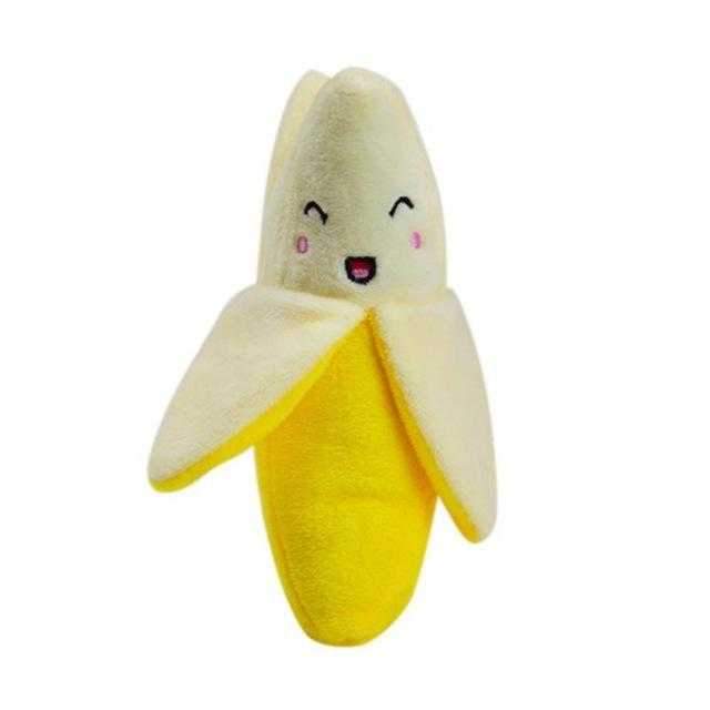 Banana Squeaker Dog Toy - Plush Toys from . at DoggyTopia