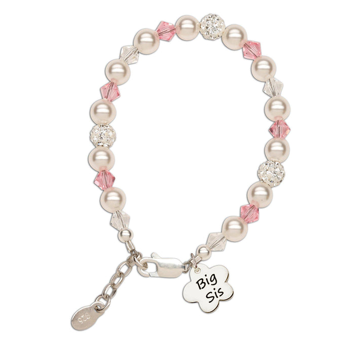 Big Sis (Flower) Sterling Silver Big Sister Child's Bracelet