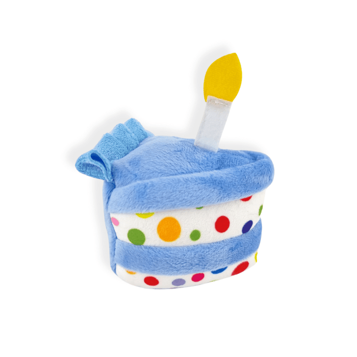 Birthday Cake Slice Dog Toy Blue - Birthday Toys from . at DoggyTopia