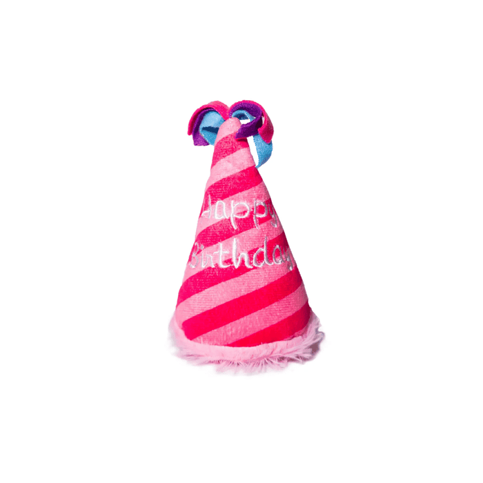 Birthday Party Hat Plush Dog Toy - Pink - Designer Toys from Haute Diggity Dog at DoggyTopia