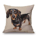 Black and Tan Dachshund Standing Throw Cushion - Cushions from Sale at DoggyTopia