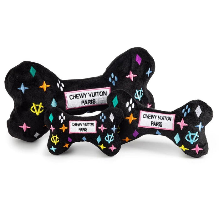 Black Monogram Chewy Vuiton Bone Dog Toy - Designer Toys from Haute Diggity Dog at DoggyTopia