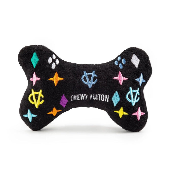 Black Monogram Chewy Vuiton Bone Dog Toy - Designer Toys from Haute Diggity Dog at DoggyTopia