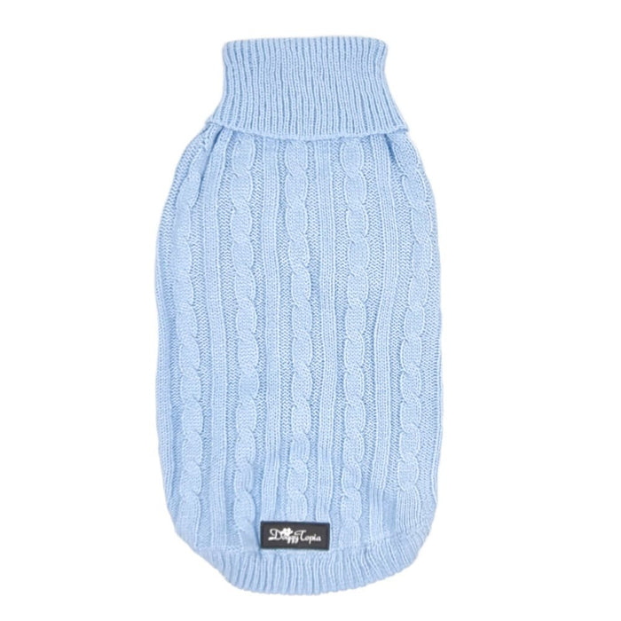 Cable Knit Jumper - Cornflower - Knit Jumpers from DoggyTopia at DoggyTopia