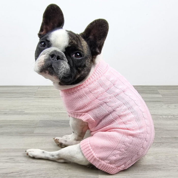 Cable Knit Jumper - Marshmallow - Knit Jumpers from DoggyTopia at DoggyTopia