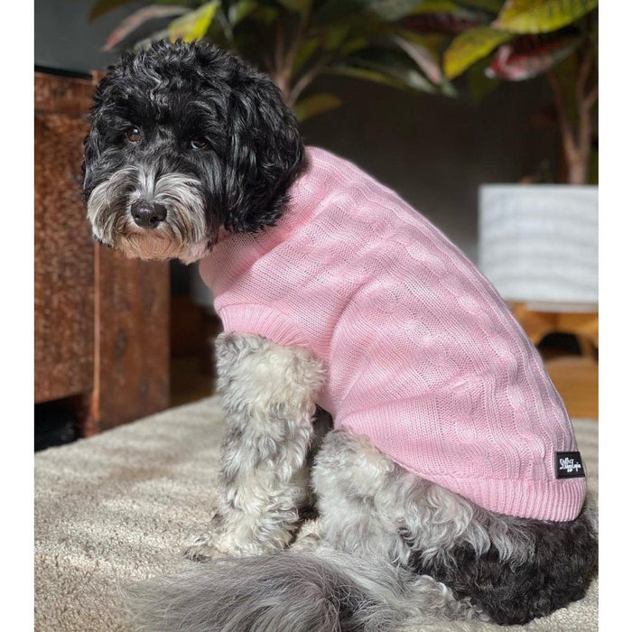 Cable Knit Jumper - Marshmallow - Knit Jumpers from DoggyTopia at DoggyTopia