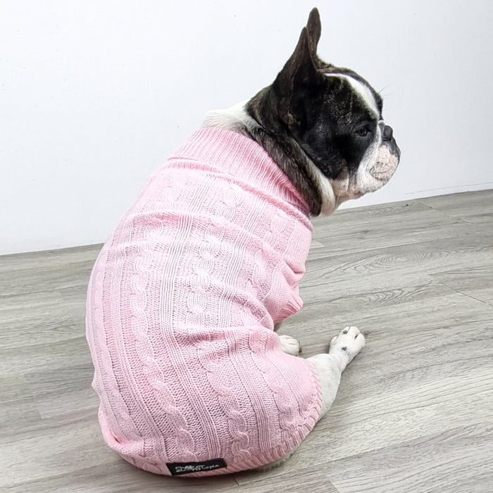Cable Knit Jumper - Marshmallow - Knit Jumpers from DoggyTopia at DoggyTopia