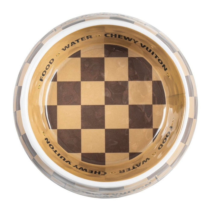 Checker Chewy Vuiton Bowl - Bowls from Haute Diggity Dog at DoggyTopia