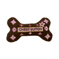 Chewy Vuiton Brown Blossom Dog Bone Toy - Designer Toys from Dog Diggin Designs at DoggyTopia
