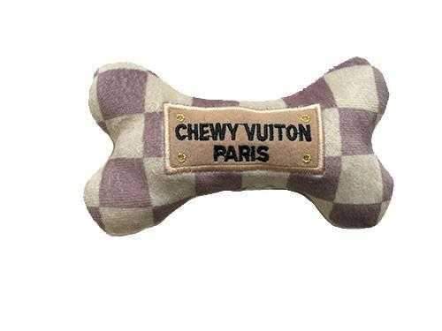 Chewy Vuiton Checker Bone Dog Toy - Designer Toys from Haute Diggity Dog at DoggyTopia
