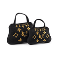 Chewy Vuiton Noir Crown of Gold Purse Dog Toy - Designer Toys from Dog Diggin Designs at DoggyTopia