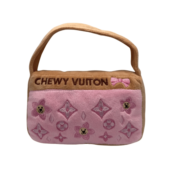 Chewy Vuiton Pink Blossom Purse Dog Toy - Designer Toys from Dog Diggin Designs at DoggyTopia