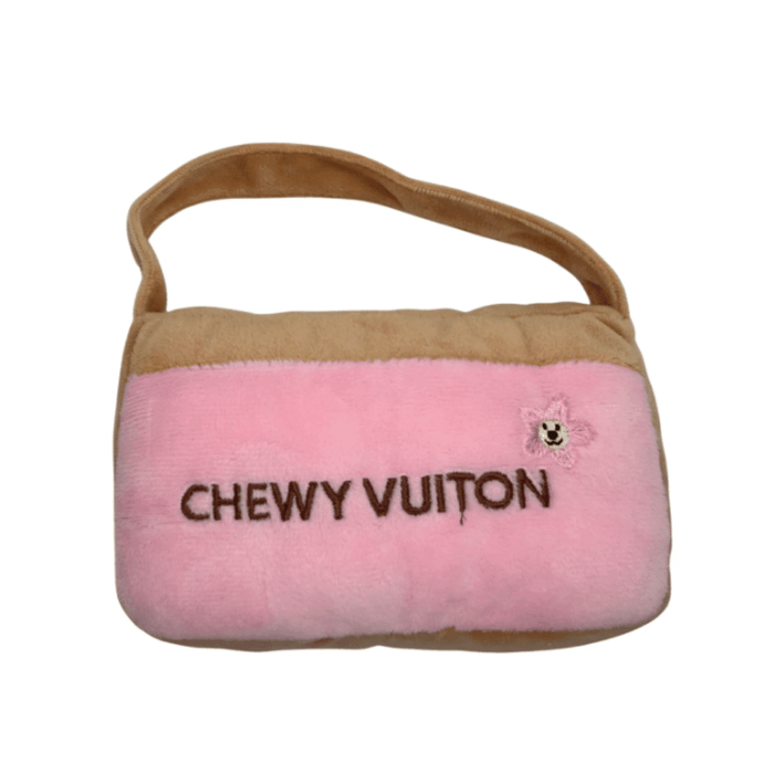Chewy Vuiton Pink Blossom Purse Dog Toy - Designer Toys from Dog Diggin Designs at DoggyTopia
