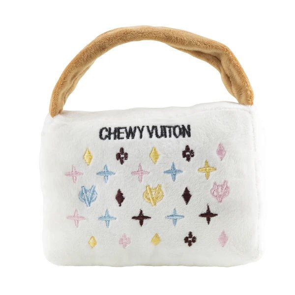 Chewy Vuiton White Handbag Dog Toy - Designer Toys from Haute Diggity Dog at DoggyTopia