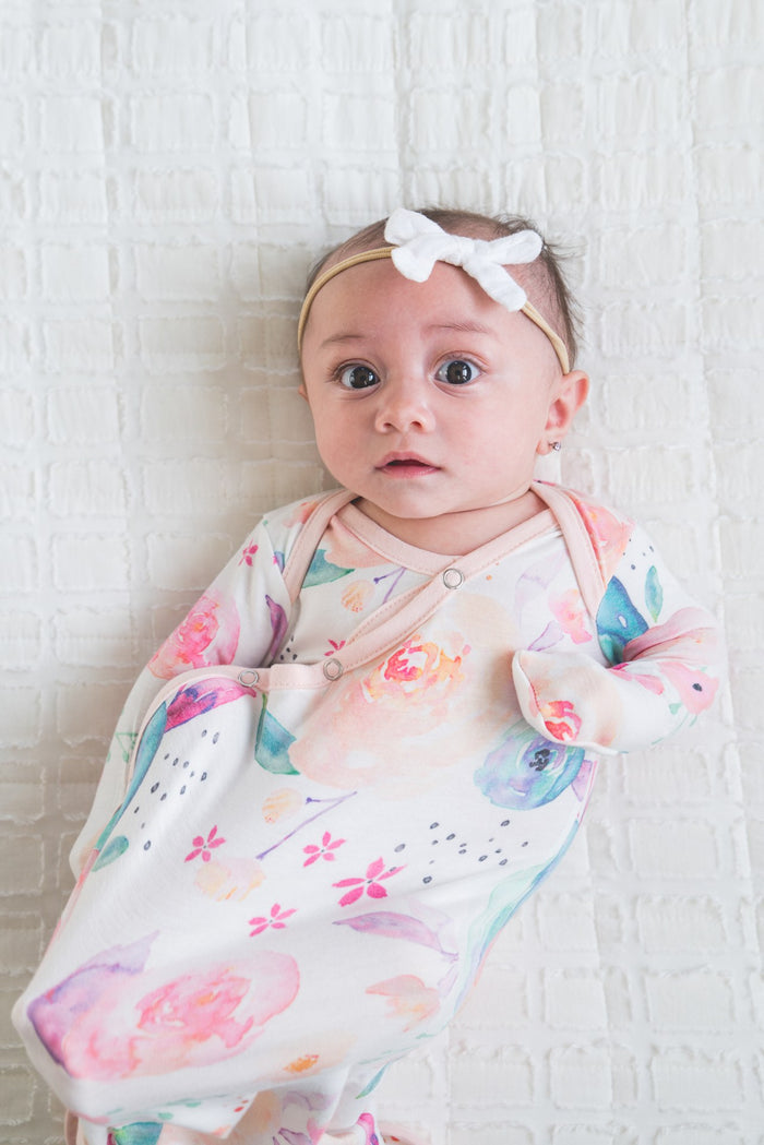 Copper Pearl Newborn Knotted Gown | Bloom