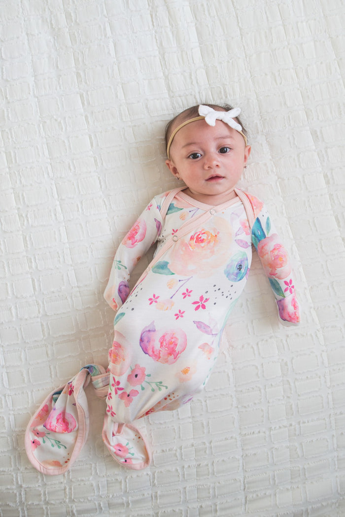 Copper Pearl Newborn Knotted Gown | Bloom