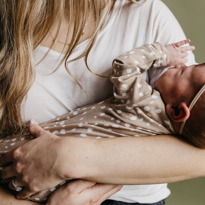 Copper Pearl Newborn Knotted Gown | Fawn