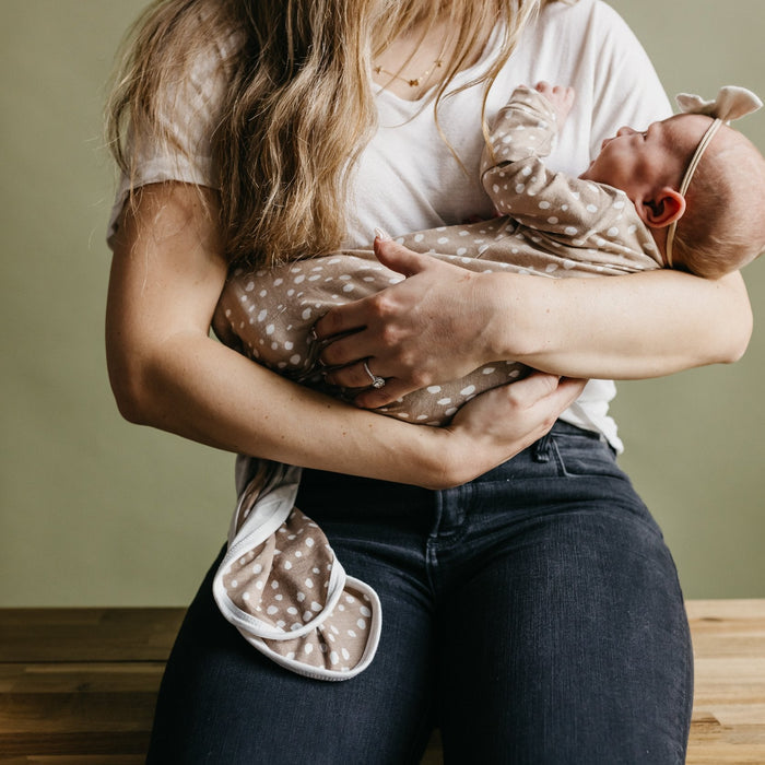 Copper Pearl Newborn Knotted Gown | Fawn