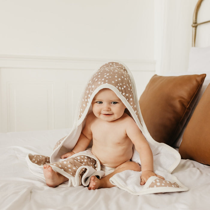 Copper Pearl Premium Baby Knit Hooded Towel | Fawn